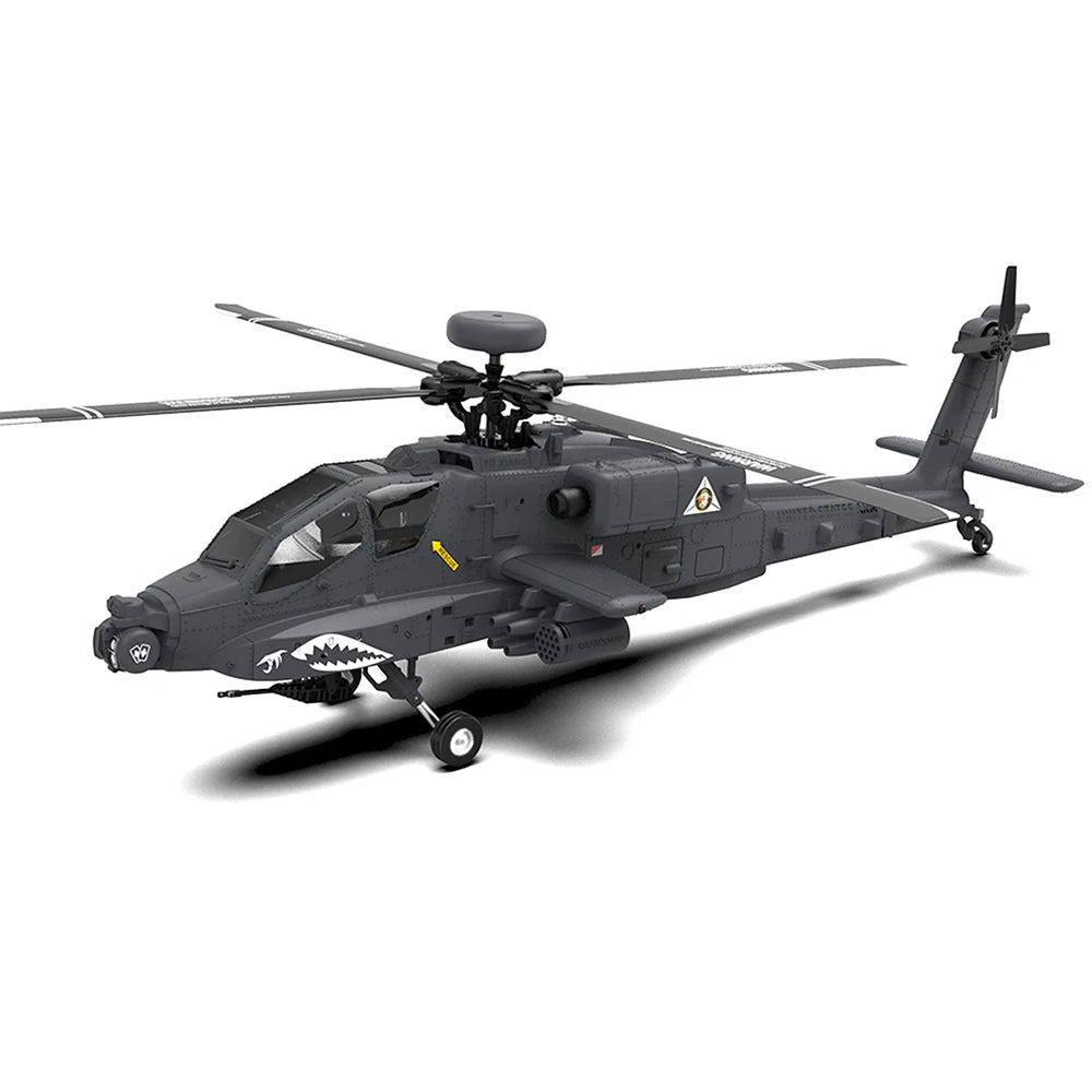 YXZNRC F11S RC Helicopter 1:32 AH-64D Apache 2.4G 6-Axis Gyro 9CH GPS Optical Flow Positioning 5.8G FPV Camera Flybarless RTF