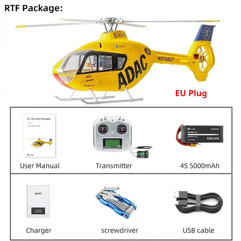 FLYWING EC135 Scale Helicopter ACE Flight GPS 470 class Four blades EC135 RC Helicopter Smooth Takeoff Landing 6CH RC Helicopter