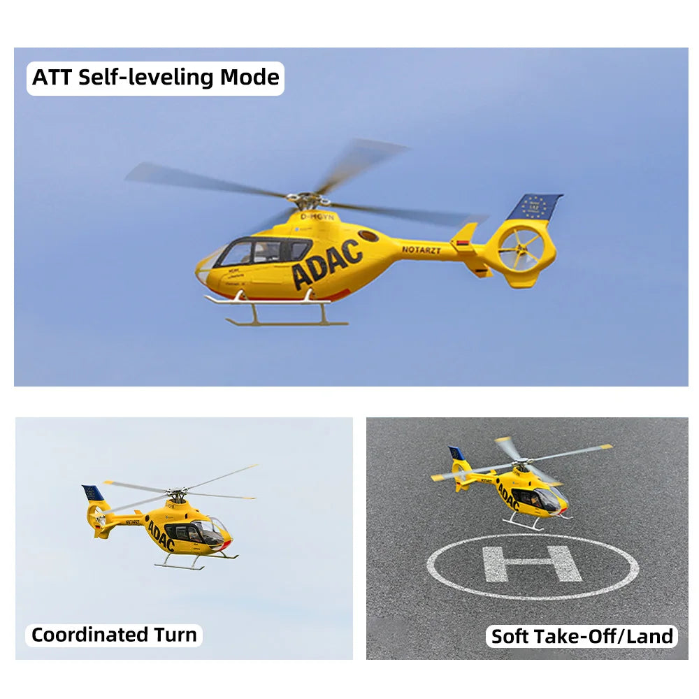 FLYWING EC135 Scale Helicopter ACE Flight GPS 470 class Four blades EC135 RC Helicopter Smooth Takeoff Landing 6CH RC Helicopter