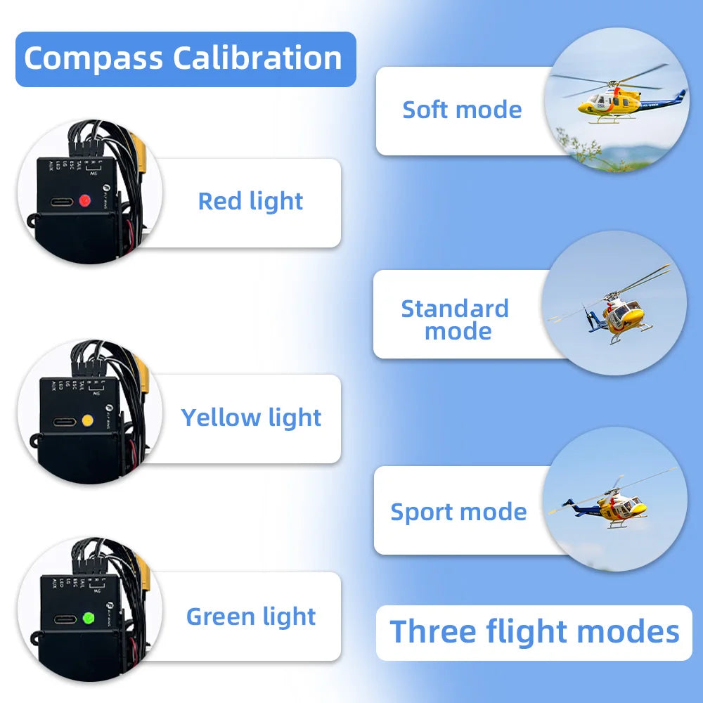 FLYWING Bell 412 scale Helicopter 1:16 6CH helicopter Brushless Motor bell412 rc helicopter 470 size ACE GPS Scale Helicopter