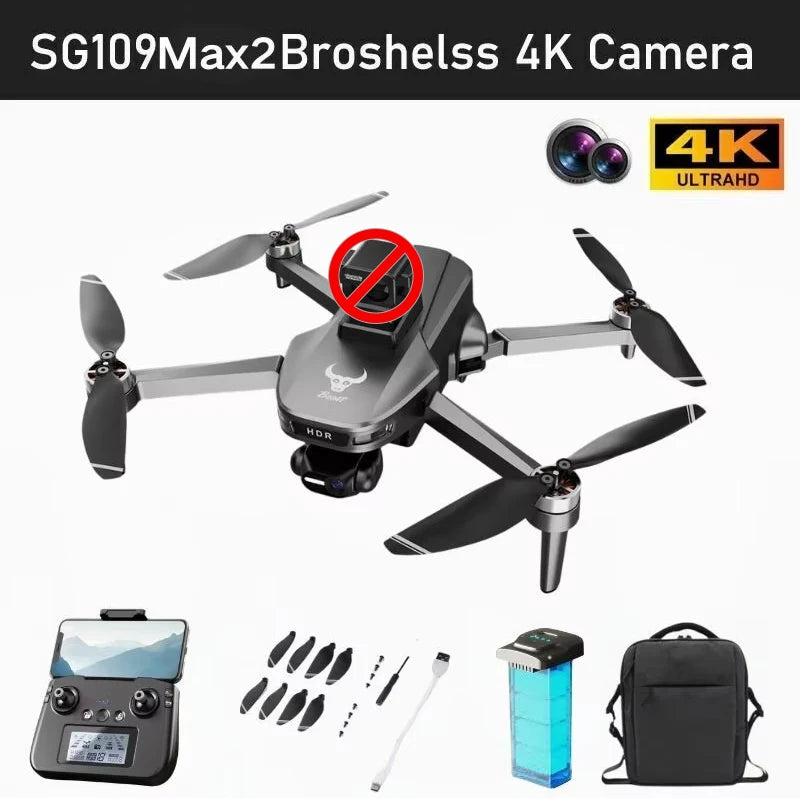 SG109 MAX2 8K GPS Drone - 3-Axis Gimbal Dual Camera 360° Obstacle Avoidance Foldable Brushless Quadcopter