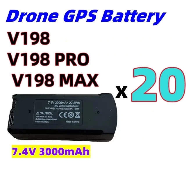 Original 7.4V 3000mAh V198 MAX PRO or V198 8K GPS RC Quadcopter or V198PRO Spare  Drone Battery Drone Parts
