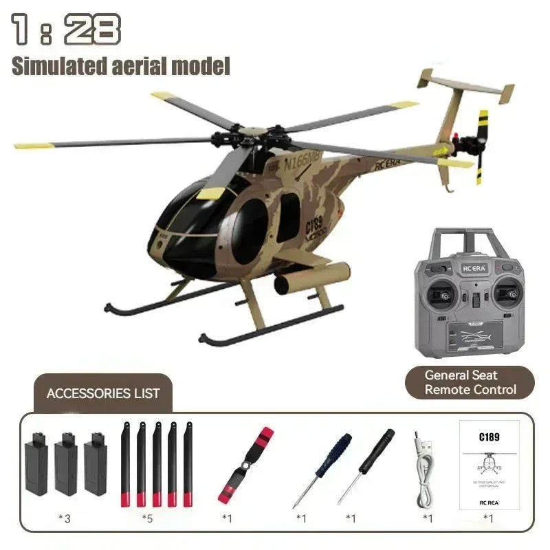 In Stock Rc Era New 1:28 C189 Bird Rc Helicopter Tusk Md500 Dual Brushless Simulation Model 6-axis Gyro Simulation Model Toys