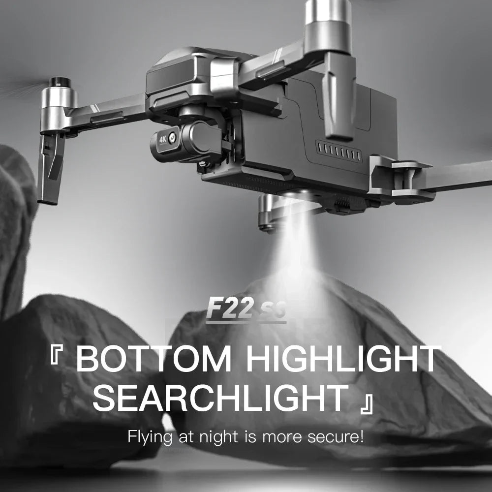 SJRC F22 S3 PRO Drone 4K Professional Camera GPS HD 5G WiFi FPV 3-Axis Gimbal EIS Brushless Foldable RC Quadcopter Toys For Kids