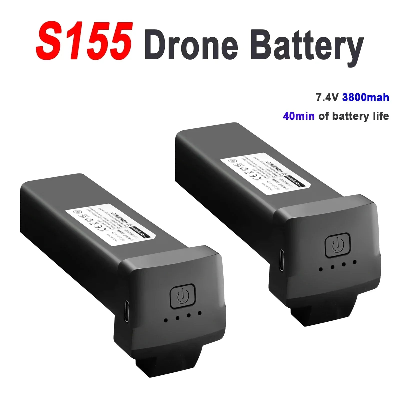 Battery 7.4V 3800mAh For S155 Mini Drone Battery RC Quadcopter Spare Original Battery Accessories S155 Drone Parts