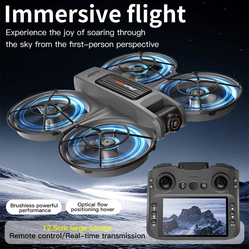 S156 Drone HD Dual-Camera Aerial Photography Remote Control with Screen Aircraft Optical Flow Hover Brushless RC Quadcopter Toy