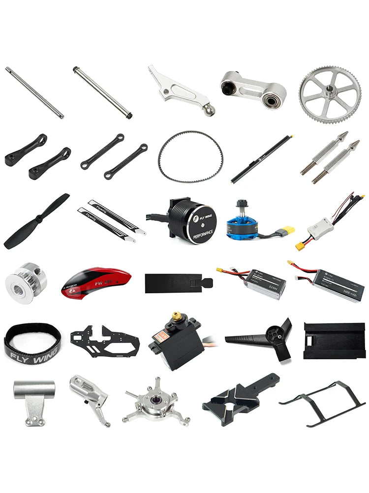 Flywing FW450L RC Helicopter Parts Battery Motor ESC Servo Main Shaft Gear Rotor Housing Control Arm Set Belt Original