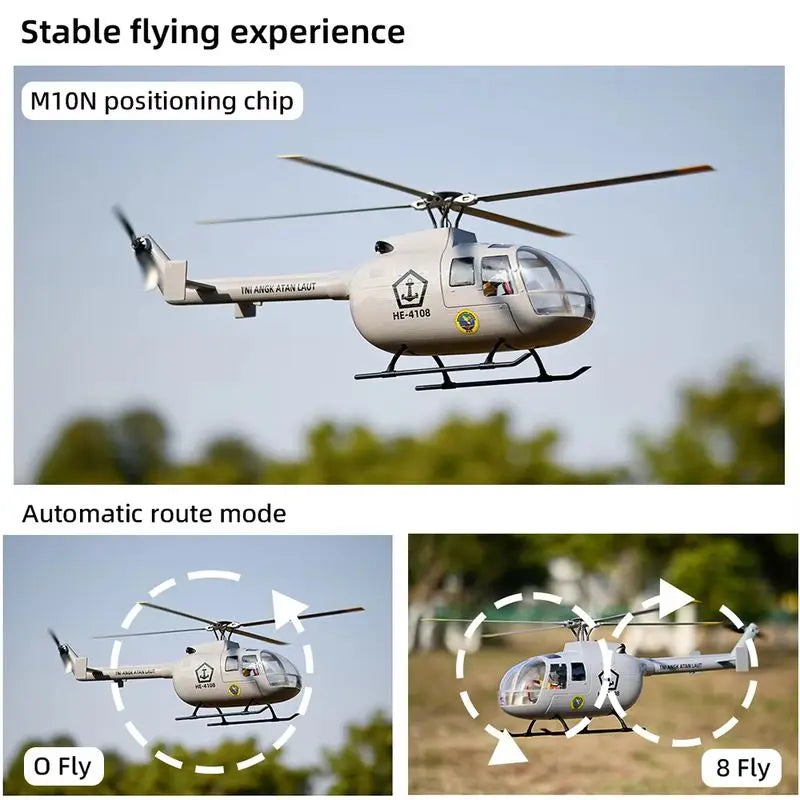 FLYWING 470 BO105 Navy Painted Simulation Remote Control Model Helicopter GPS Positioning Automatic Return RTF BO-105 Helicopter