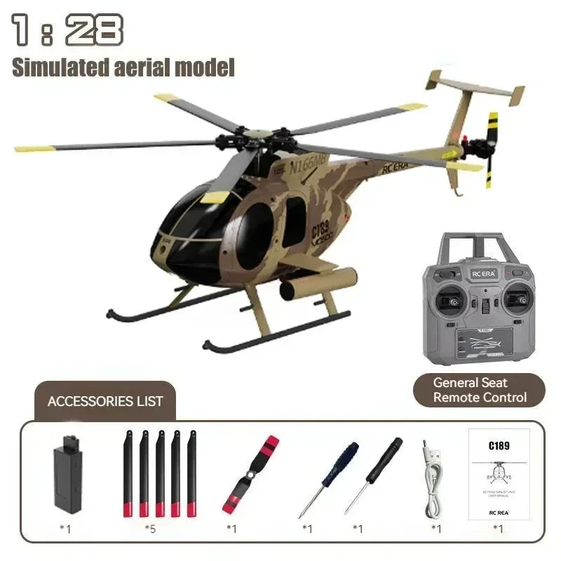 In Stock Rc Era New 1:28 C189 Bird Rc Helicopter Tusk Md500 Dual Brushless Simulation Model 6-axis Gyro Simulation Model Toys