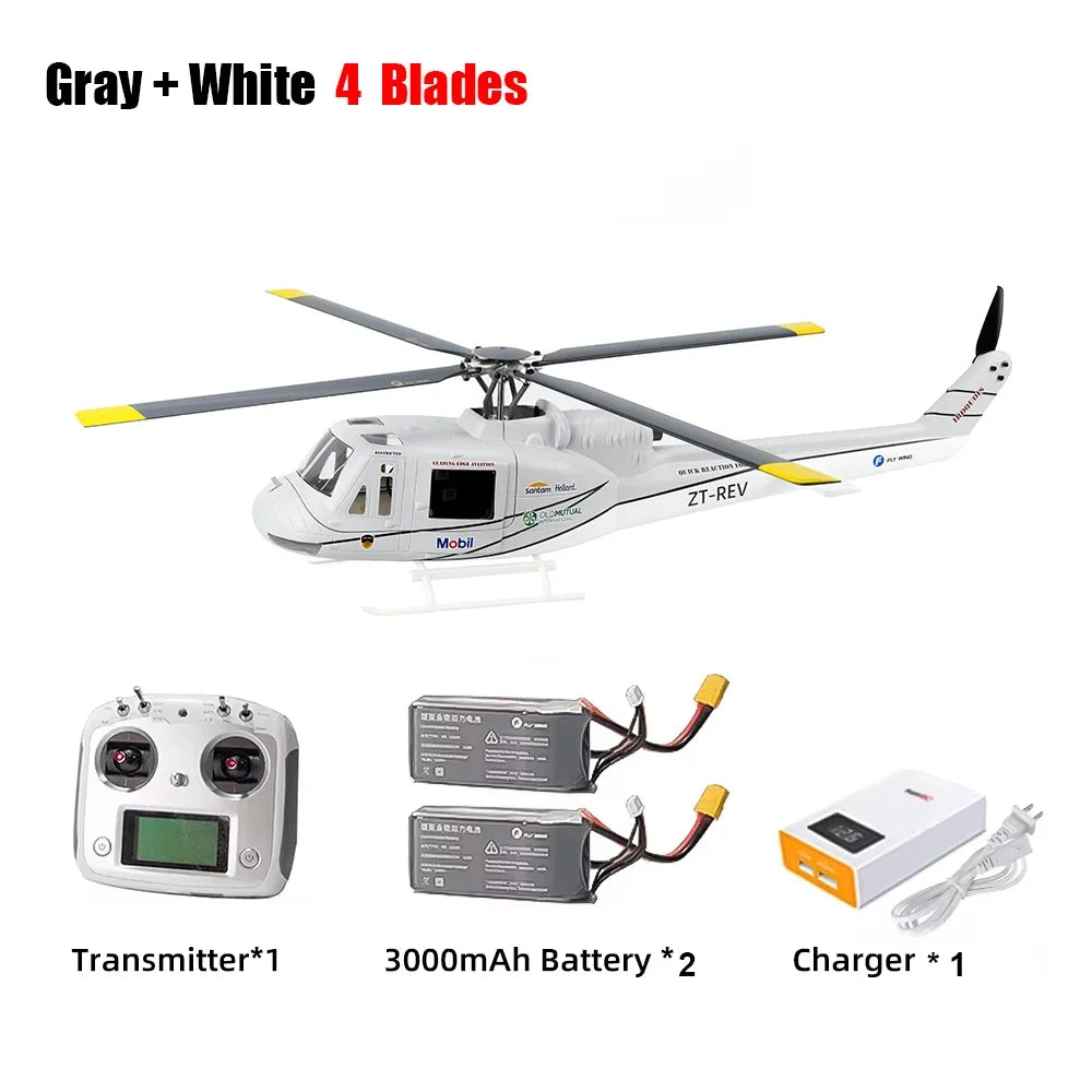 Four blade FLYWING UH1 V4 RC Scale helicopter with H1 GPS metal rotor 450 6ch RC Helicopter iroquois 450L UH1 V3 Huey helicopter