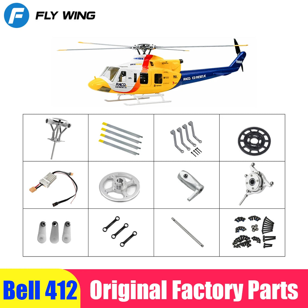 FLYWING bell 412 scale helicopter parts 412 RC Helicopter Accessories Rotor Holder Feather Shaft Tail Motor Servo Original Parts