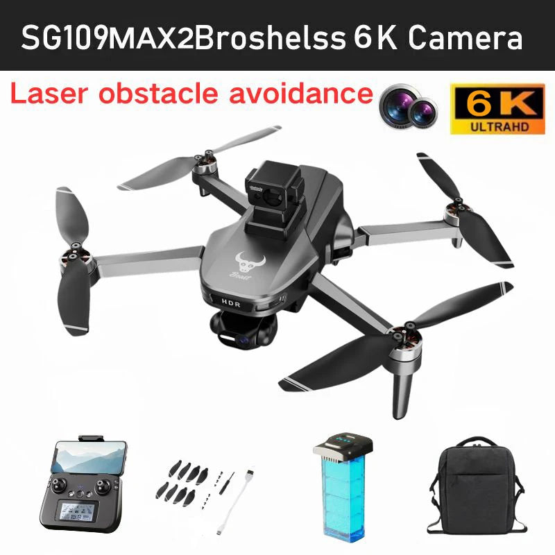 SG109 MAX2 8K GPS Drone - 3-Axis Gimbal Dual Camera 360° Obstacle Avoidance Foldable Brushless Quadcopter