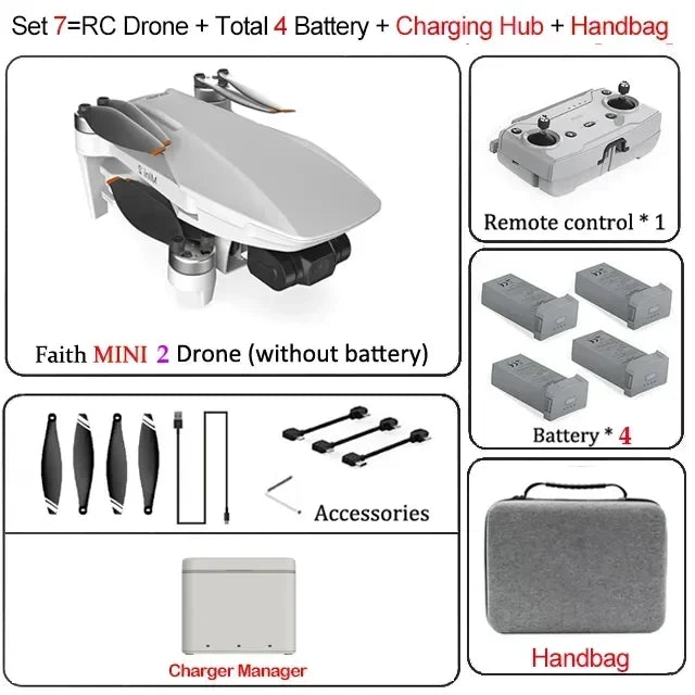 CFLY Faith 2 MINI Drone 4K HD Camera 3-Axis Gimbal 5G Wifi GPS FPV RC Quadcopter CFLY Faith MINI 2 Dron