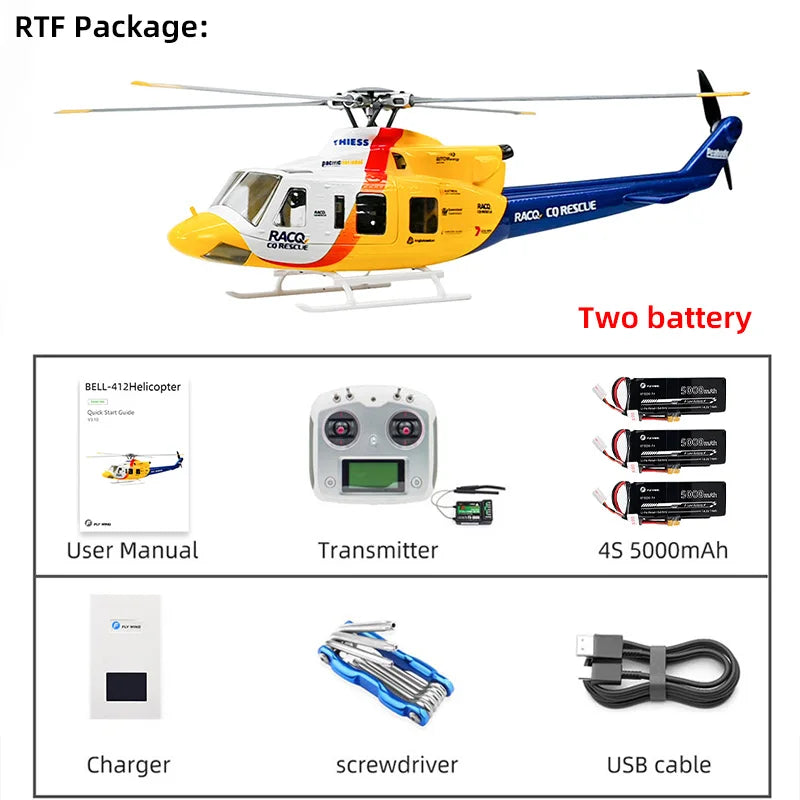 FLYWING Bell 412 scale Helicopter 1:16 6CH helicopter Brushless Motor bell412 rc helicopter 470 size ACE GPS Scale Helicopter