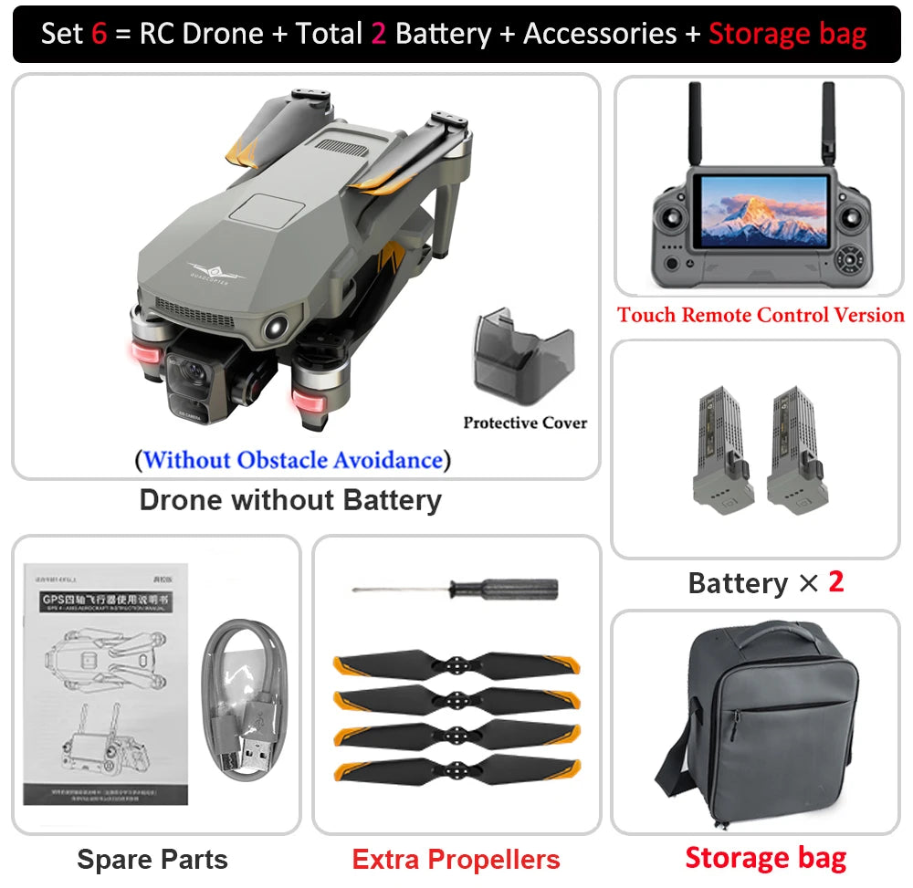 KF100 MAX RC drones GPS Drone 4K Camera 3-Axis Gimbal WIFI Obstacle Avoidance Touch Screen FPV Brushless EIS Electronic  Toys