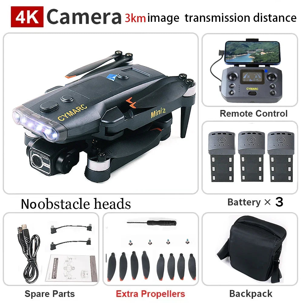 Q3PRO Mini2   GPS Drone With Camera EIS 3-Axis Gimbal FPV Dron 5G WIFI Brushless Motor Foldable 3KM RC Quadcopter