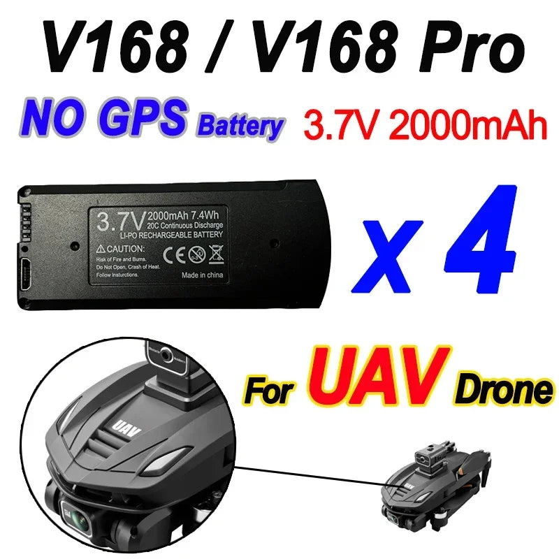V168 Original Battery 7.4V 3000mAh for V168Pro Max Drone 3.7V 2000mAh Battery for V168Pro RC Quadcopter Essential Accessory