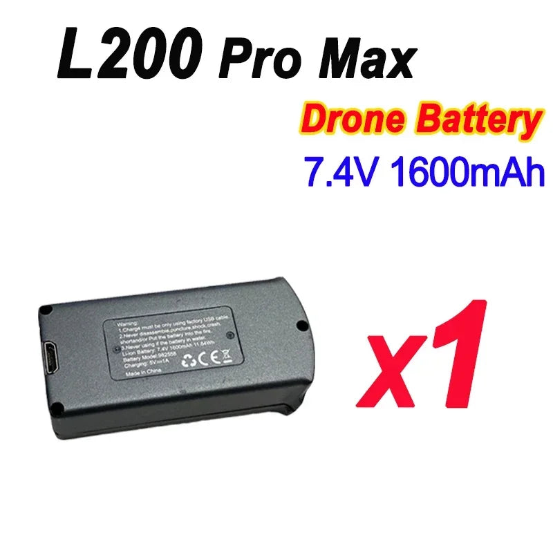 Original LYZRC L200 PRO MAX 4K Drone Battery 7.4V 1600mAh For L200 PROMAX RC Quadcopter Spare Battery Dron Parts Accessories