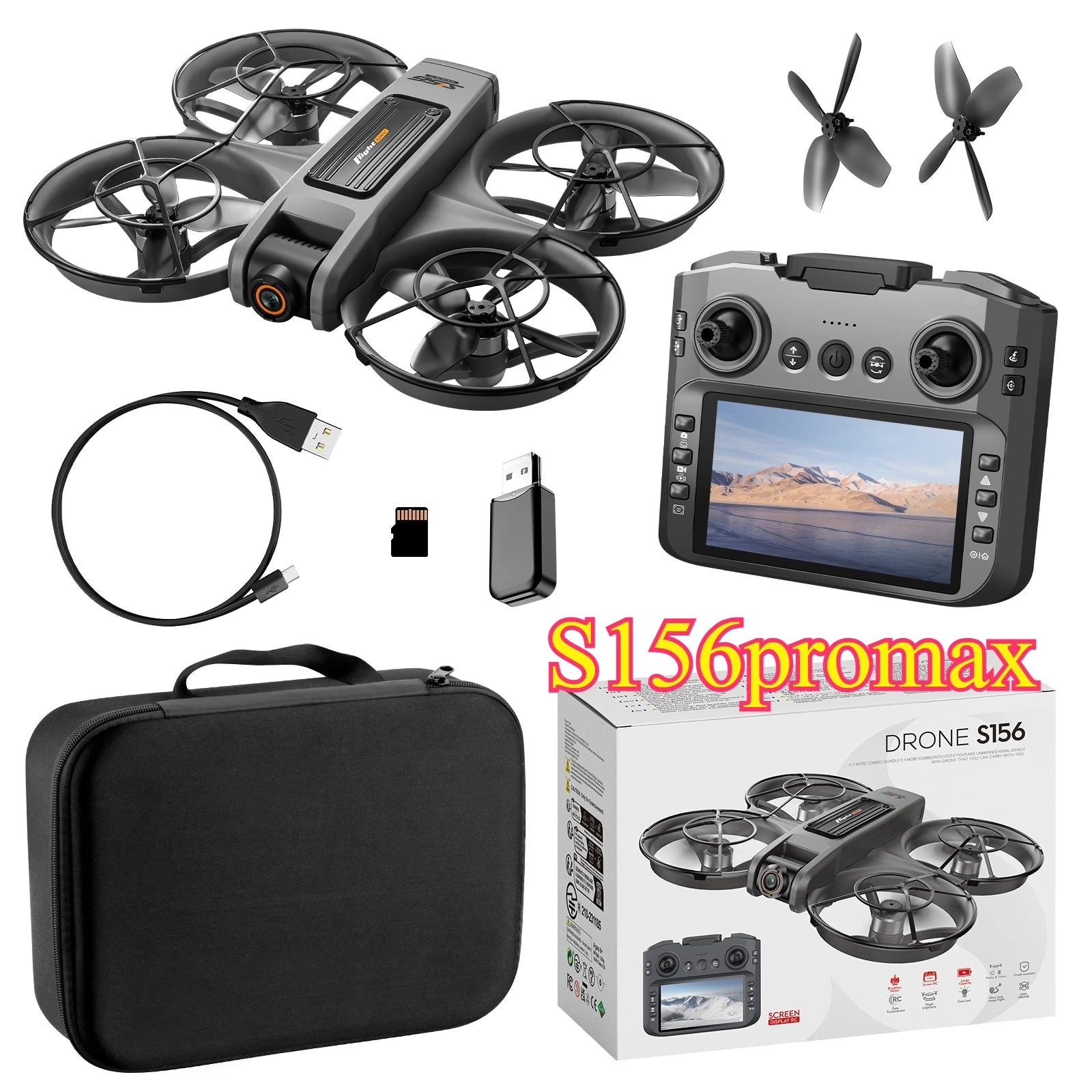 2025 New S156 Large Screen Control Brushless Motor Optical Flow Positioning One Click Takeoff Ultra Stable  drone longo alcance