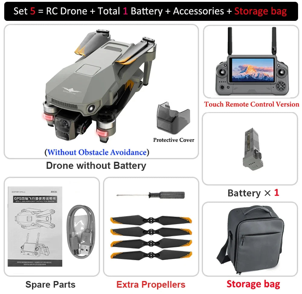 KF100 MAX RC drones GPS Drone 4K Camera 3-Axis Gimbal WIFI Obstacle Avoidance Touch Screen FPV Brushless EIS Electronic  Toys