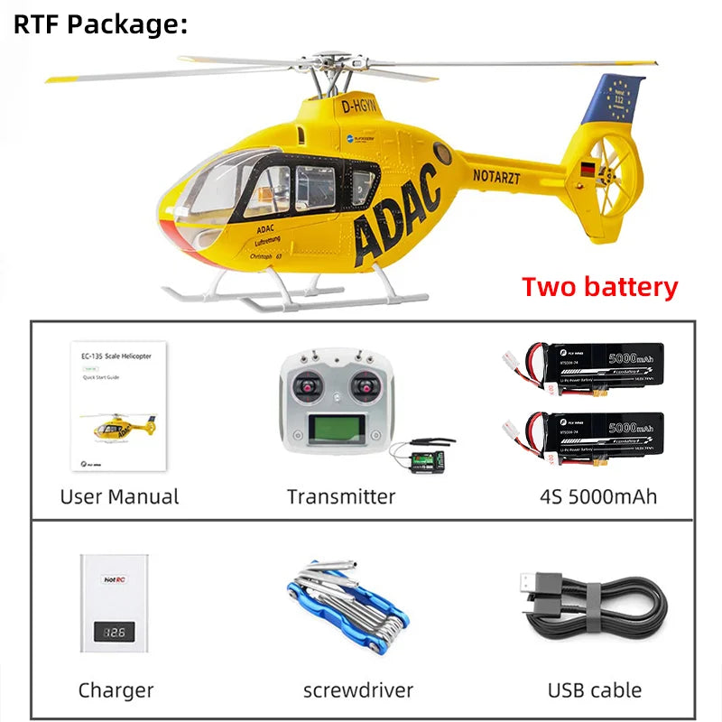 FLYWING EC135 Scale Helicopter ACE Flight GPS 470 class Four blades EC135 RC Helicopter Smooth Takeoff Landing 6CH RC Helicopter