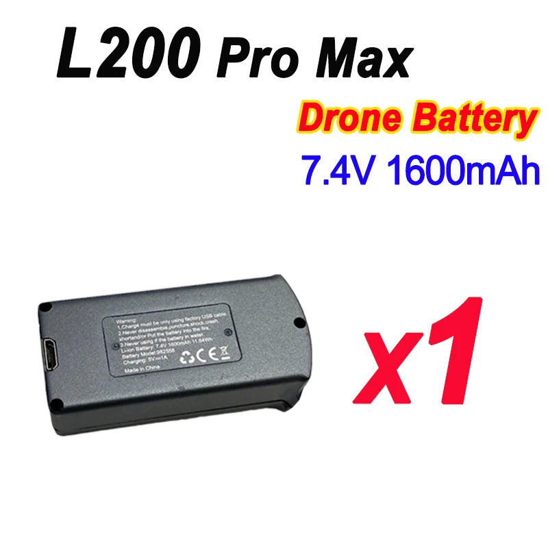 LYZRC-Original L200 PROMAX Drone Battery, 7.4 V1600mAh, for L200 PROMAX RC Quadcopter, Replacement Propeller, Drone Parts