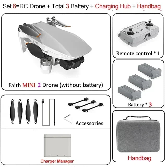 CFLY Faith 2 MINI Drone 4K HD Camera 3-Axis Gimbal 5G Wifi GPS FPV RC Quadcopter CFLY Faith MINI 2 Dron