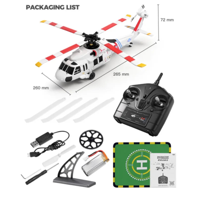 K270 Black Hawk UH-60L Brushless Optical Flow Altitude Hold Version 4-CH 4-Blade Aileronless Helicopter with 6-Axis Gyro