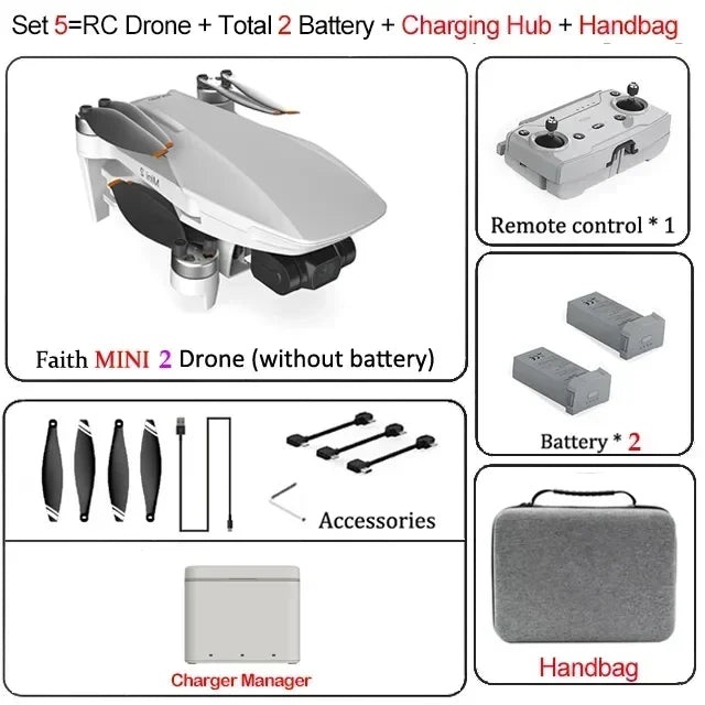 CFLY Faith 2 MINI Drone 4K HD Camera 3-Axis Gimbal 5G Wifi GPS FPV RC Quadcopter CFLY Faith MINI 2 Dron