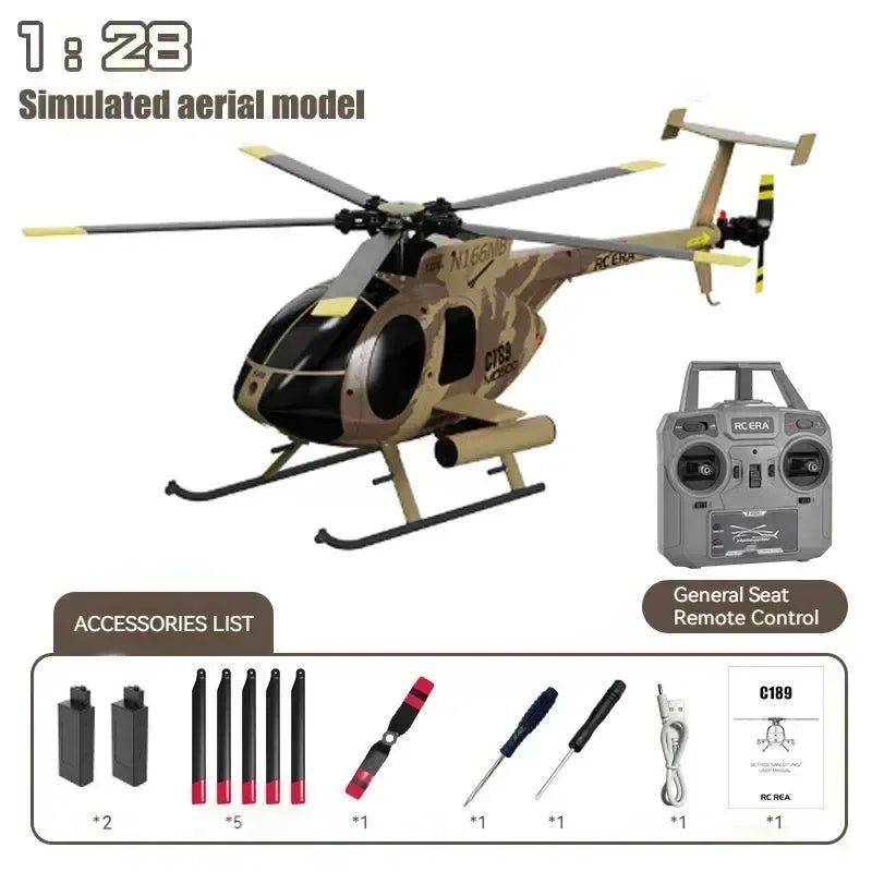 In Stock Rc Era New 1:28 C189 Bird Rc Helicopter Tusk Md500 Dual Brushless Simulation Model 6-axis Gyro Simulation Model Toys