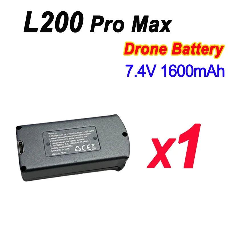 Original Battery L200 PRO MAX Drone 7.4V 1600mAh For L200 PROMAX RC Quadcopter Spare Propeller Dron Parts Accessories