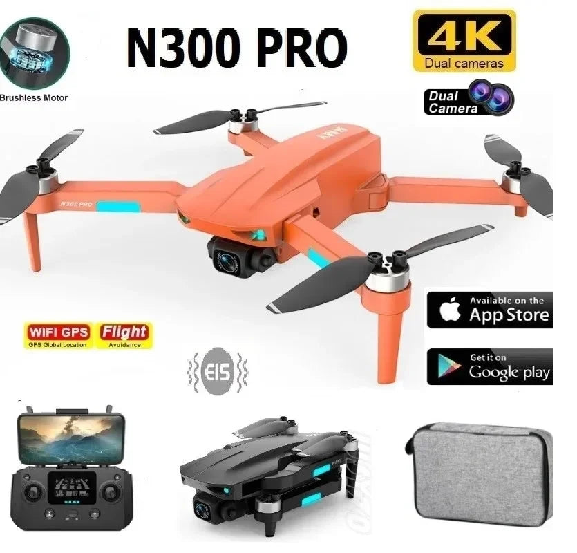 2025 N300 Pro Drone 4K Professional HD Dual Camera Wide Angle Optical 5G GPS 360 Obstacle Avoidance Brushless Quadcopter RC Toy