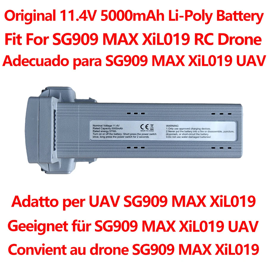 Original Beast 5 SG909 MAX XiL019 RC Drone UAV Quadcopter 11.4V 5000mAh Li-Poly Battery Spare Replacement Parts Accessories