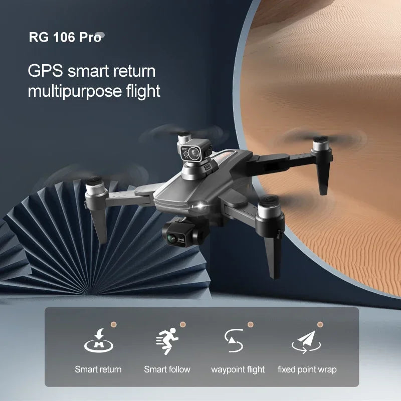 RG106 PRO Drone 8k Dual Camera Profesional GPS Drones With 3 Axis Brushless Rc Helicopter 5G WiFi Fpv Drones Quadcopter Toy